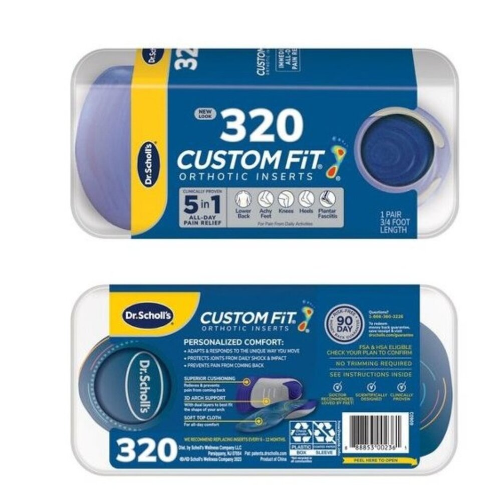 Dr. Scholl’s Custom Fit Orthotic Inserts CF 320 3/4 Length